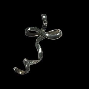 Vintage Sterling Silver-Freeform Swirl Cross Pendant